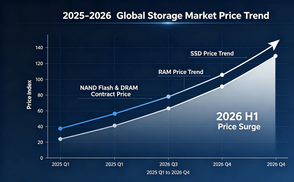 تحليل أسعار سوق وحدات التخزين العالمية للنصف الأول من عام 2026: ارتفاع أسعار أقراص SSD وذاكرة الوصول العشوائي وضيق العرض واستراتيجية التوريد المستقرة لـ GUDGA